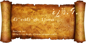 Ördögh Ilona névjegykártya