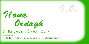 ilona ordogh business card